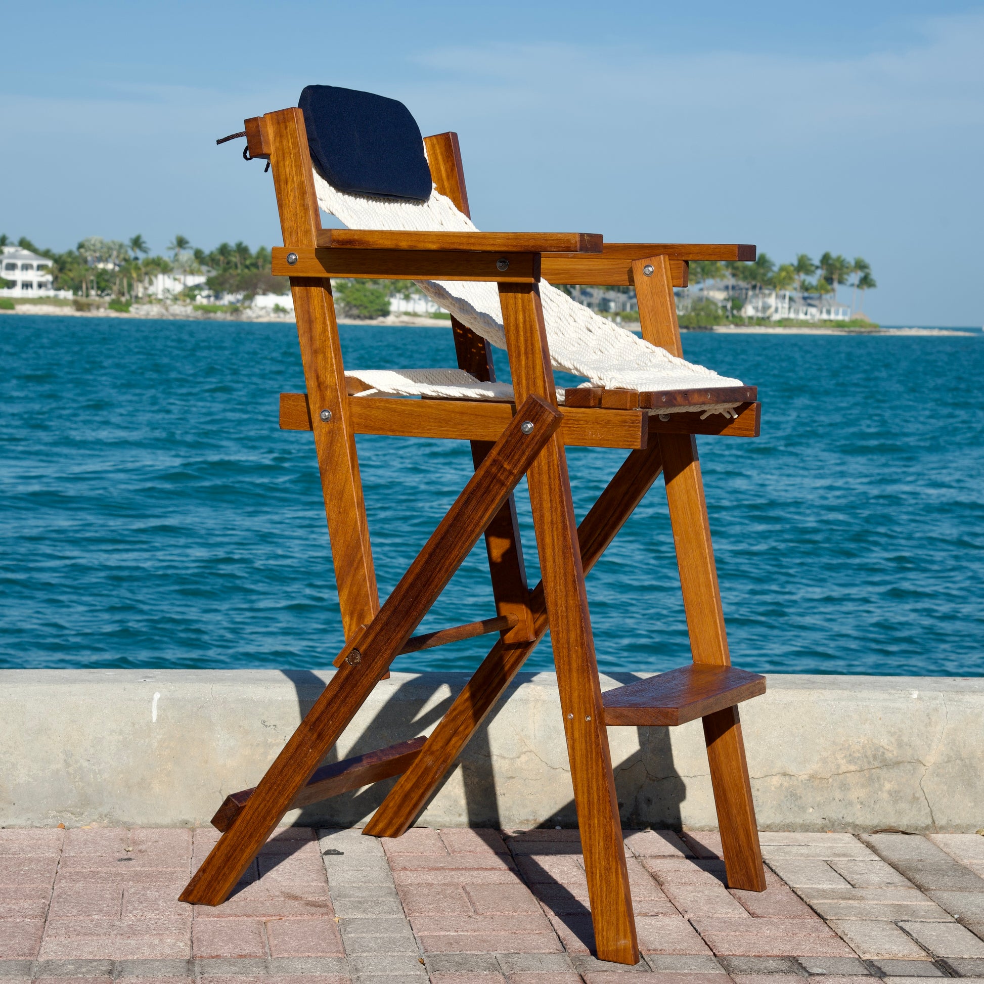 bar stool  made from wood by the ocean in key west