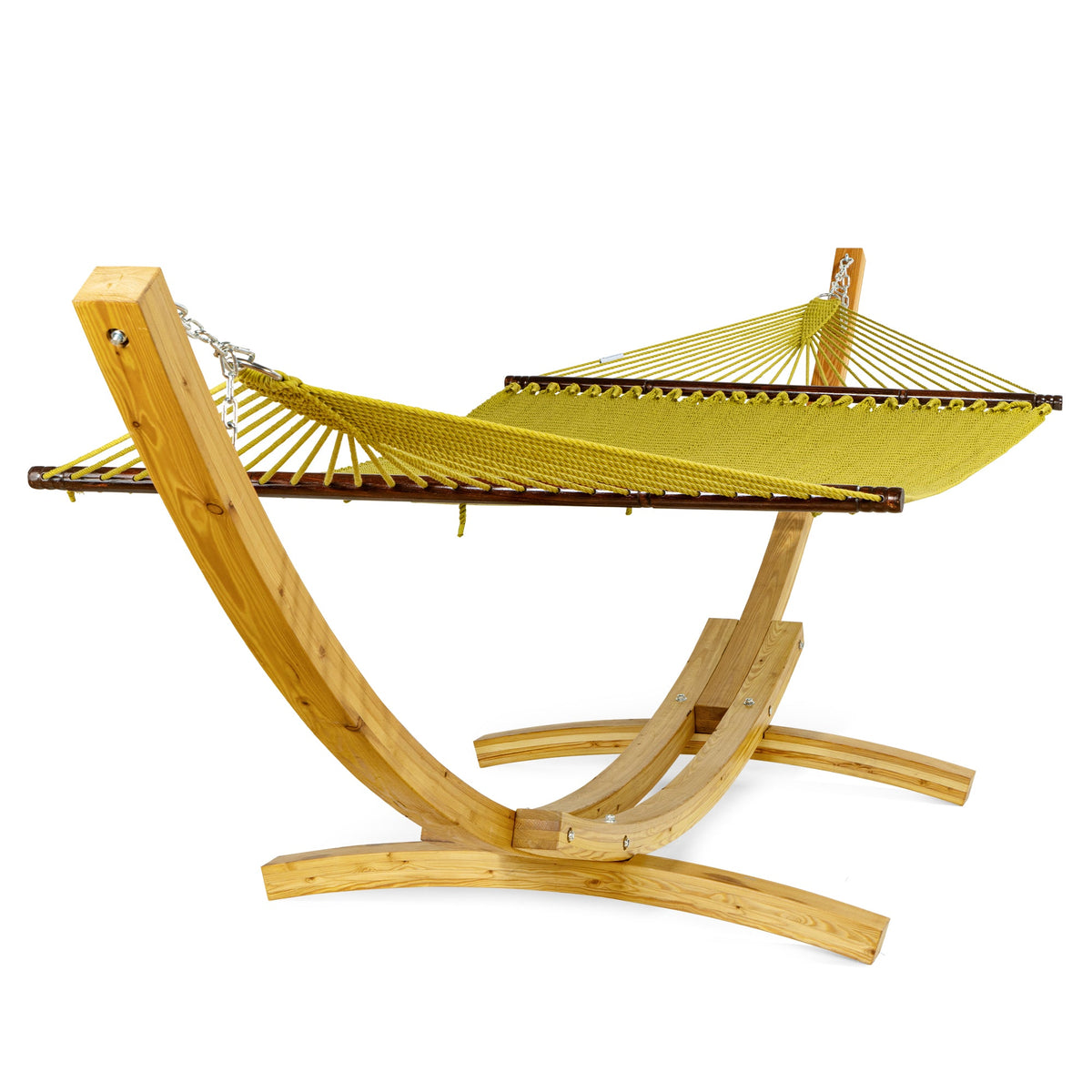 Olive Jumbo Hammock and Wood Arc Hammock Stand kwhammocks