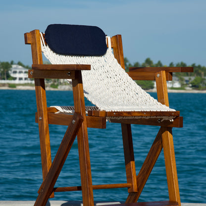 iroko wood bar stool in key west right by the ocean
