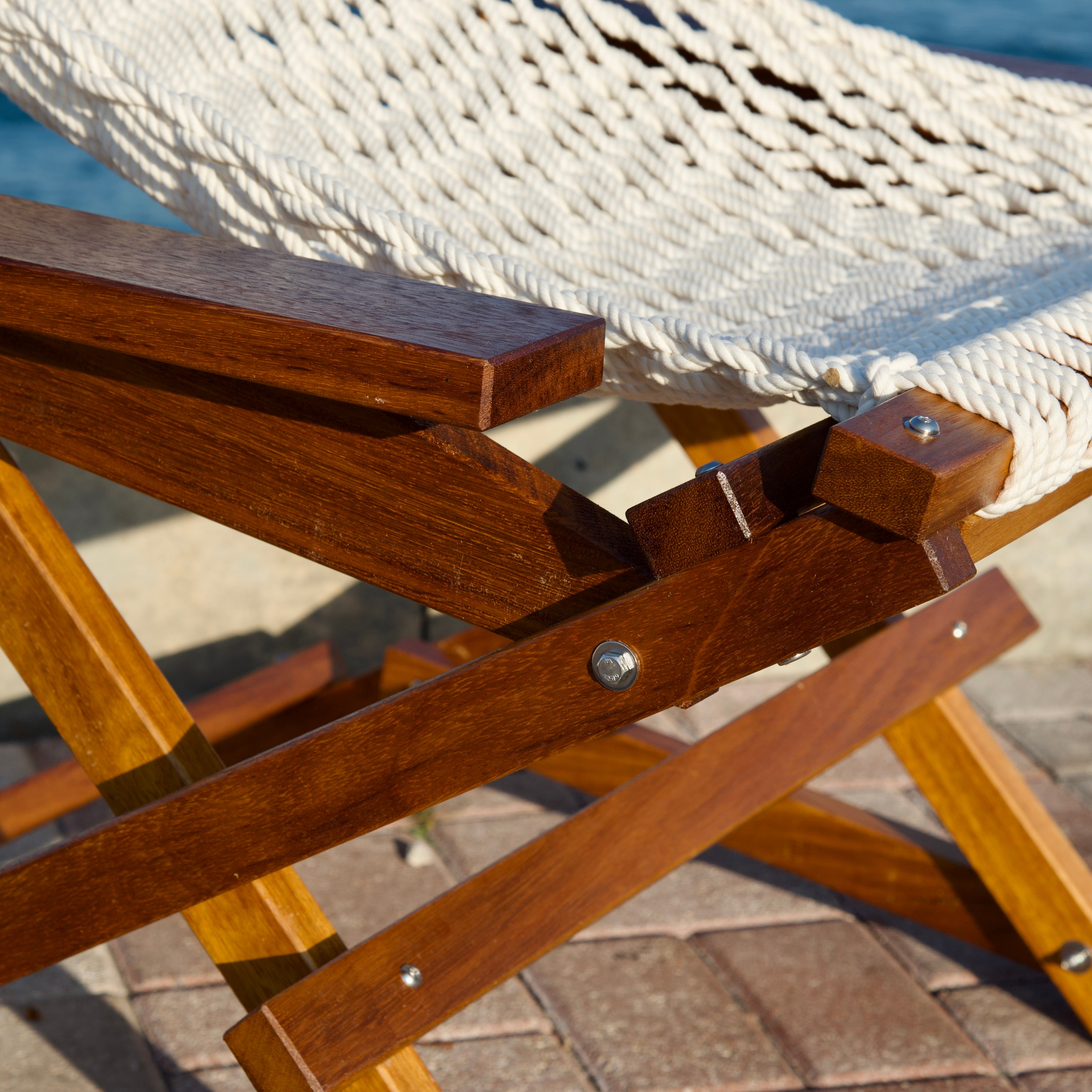 Deluxe Key West Folding Rocker Set of 2 Chairs & 2 Footstools