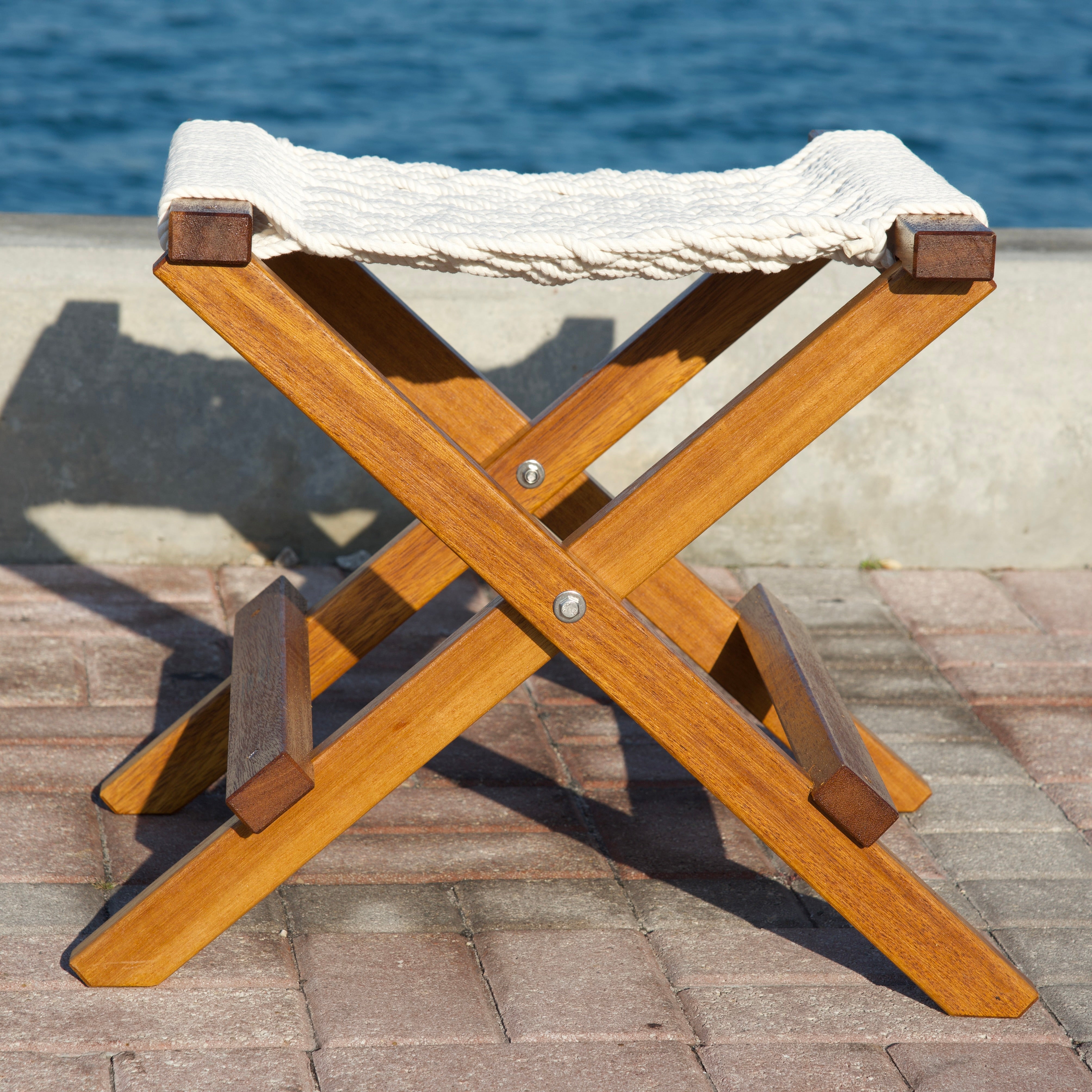 Deluxe Key West Folding Rocker Set of 2 Chairs & 2 Footstools