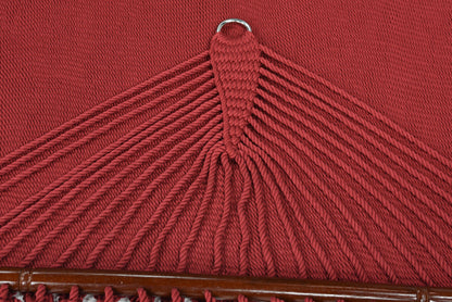 Jumbo Caribbean Hammock Red and Wood Arc Hammock Stand