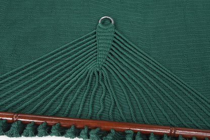 Jumbo Caribbean Hammock Green and Wood Arc Hammock Stand