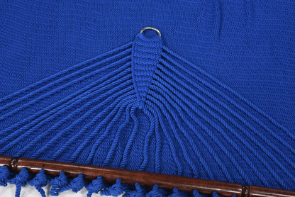 Jumbo Caribbean Hammock Dark Blue and Wood Arc Hammock Stand