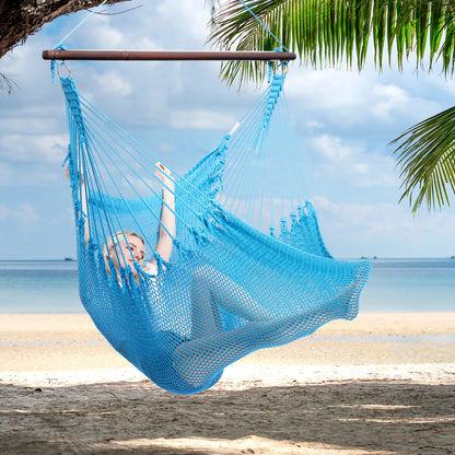 Jumbo Caribbean Hammock Chair Light Blue