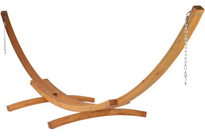 Jumbo Caribbean Hammock Red and Wood Arc Hammock Stand