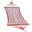 Island Escape hammock in red, hand-woven open-weave polyester rope with hardwood spreader bars, on a white background