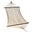 Island Escape hammock in tan, hand-woven open-weave polyester rope with hardwood spreader bars, on a white background