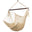Island Haven hammock chair in cream, hand-woven poly cord with a dark hardwood spreader bar and tasseled ends, on a white background