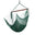 Island Haven hammock chair in green, hand-woven poly cord with a dark hardwood spreader bar and tasseled ends, on a white background
