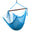 Island Haven hammock chair in light blue, hand-woven poly cord with a dark hardwood spreader bar and tasseled ends, on a white background
