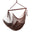 Island Haven hammock chair in mocha, hand-woven poly cord with a dark hardwood spreader bar and tasseled ends, on a white background