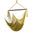 Island Haven hammock chair in olive, hand-woven poly cord with a dark hardwood spreader bar and tasseled ends, on a white background