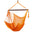 Island Haven hammock chair in orange, hand-woven poly cord with a dark hardwood spreader bar and tasseled ends, on a white background