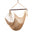 Island Haven hammock chair in tan, hand-woven poly cord with a dark hardwood spreader bar and tasseled ends, on a white background