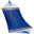 Island Oasis hammock in dark blue, hand-woven polyester micro-weave with hardwood spreader bars, on a white background