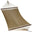 Island Oasis hammock in tan, hand-woven polyester micro-weave with hardwood spreader bars, on a white background