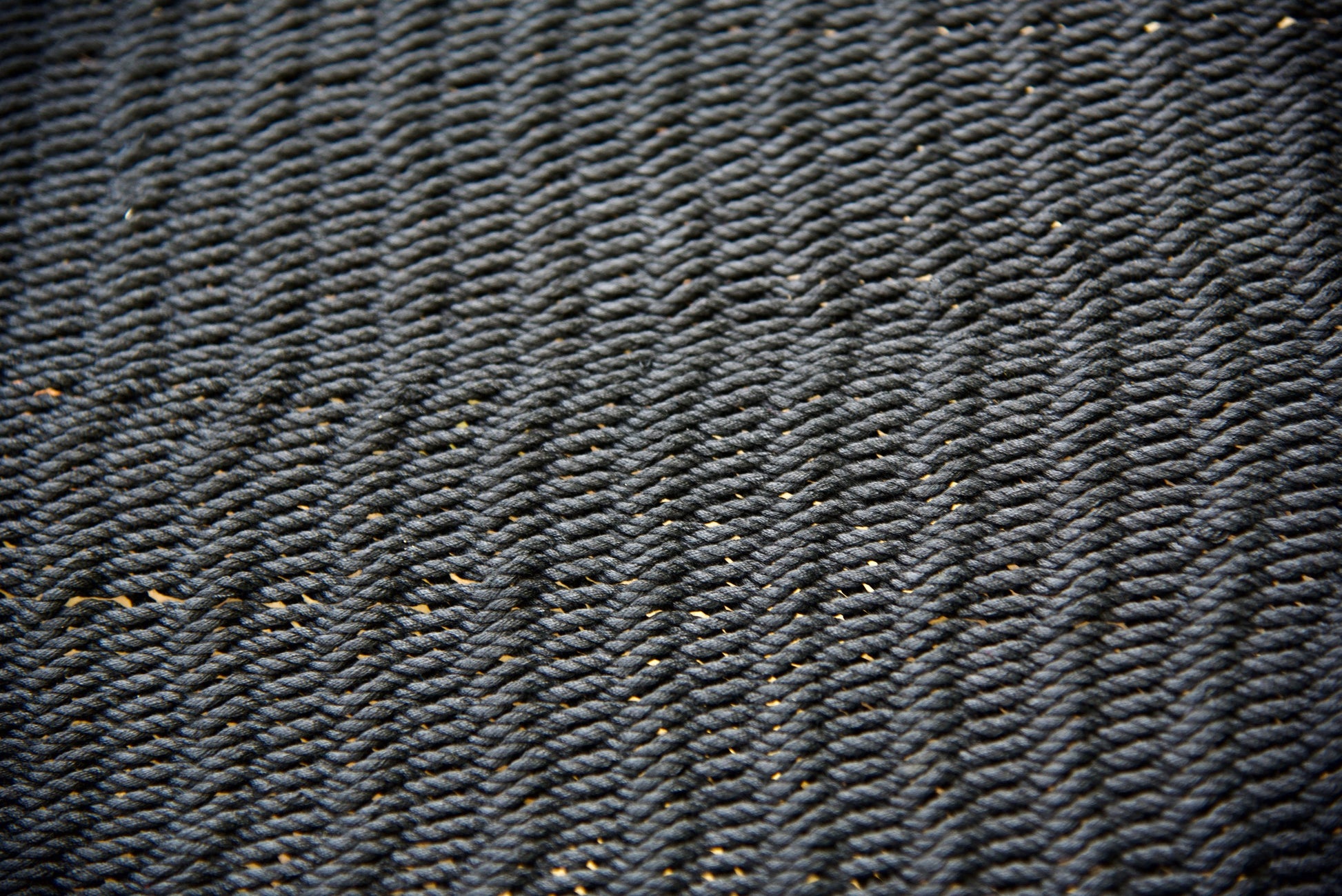 Close-up of the micro-weave polyester bed of the Black Jumbo Caribbean Hammock