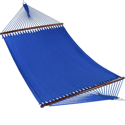 Dark Blue Jumbo Caribbean Hammock shown from the front across the full 55-inch spreader bar