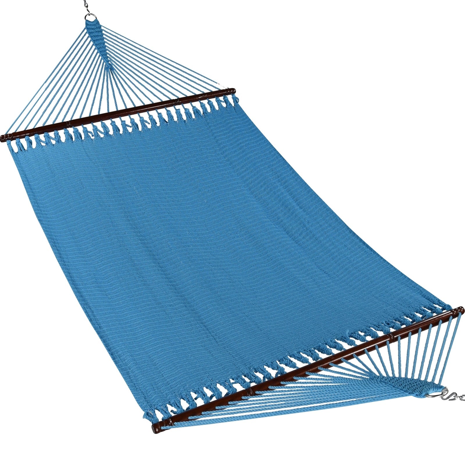Light Blue Jumbo Caribbean Hammock shown from the front across the full 55-inch spreader bar