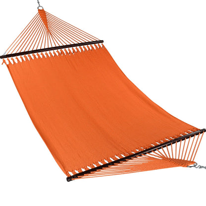 Orange Jumbo Caribbean Hammock shown from the front across the full 55-inch spreader bar