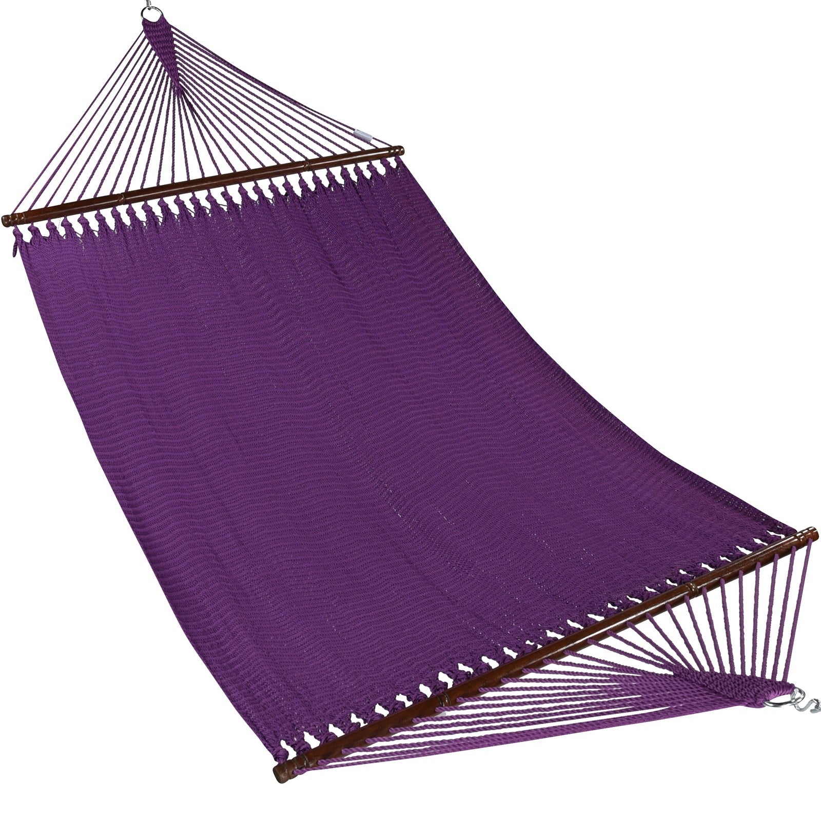 Purple Jumbo Caribbean Hammock shown from the front across the full 55-inch spreader bar