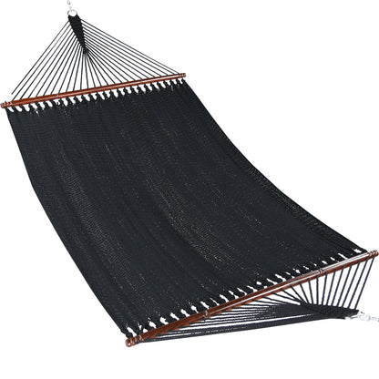 Jumbo Caribbean Hammock Black and Wood Arc Hammock Stand