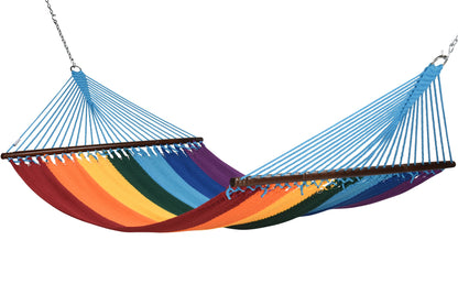 Jumbo Caribbean Hammock Rainbow and Wood Arc Hammock Stand