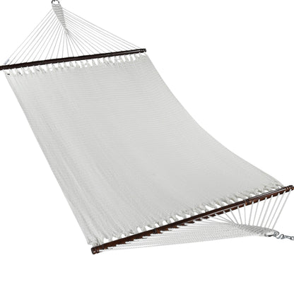 Jumbo Caribbean Hammock White and Wood Arc Hammock Stand