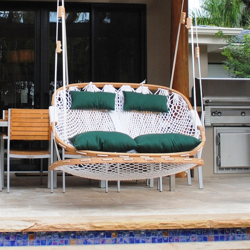 Double Outdoor Swing with Footrest