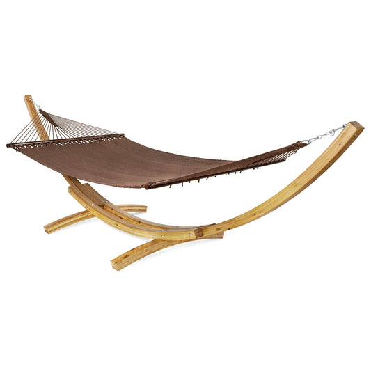 Jumbo Caribbean Hammock Mocha and Wood Arc Hammock Stand