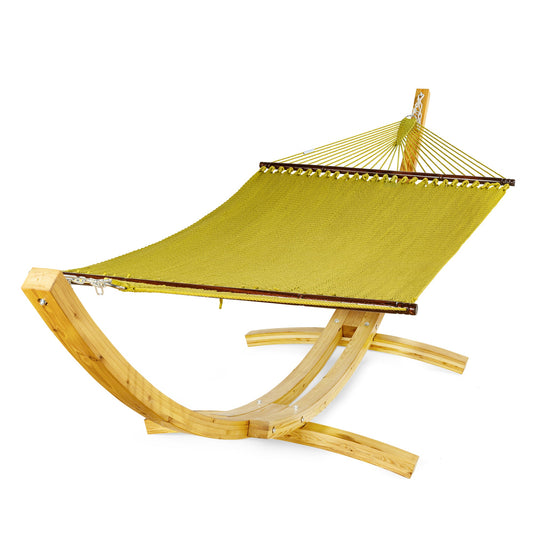 Olive Jumbo Hammock and Wood Arc Hammock Stand