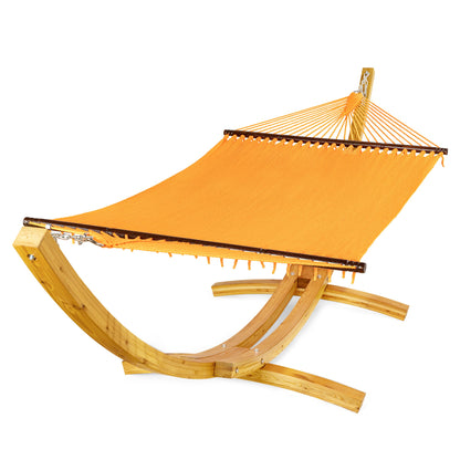 Jumbo Caribbean Hammock Orange and Wood Arc Hammock Stand